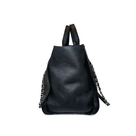 CHANEL Deauville Black Caviar Leather Studded Logo Large Shopping Tote Bag SHW - Picture 7 of 15